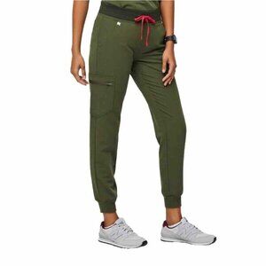Figs Olive Green Zamora 2.0 Jogger Technical Collection Red Drawstring Pants M